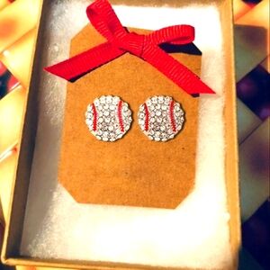 NEW! AWESOME BASEBALL STUD EARRINGS